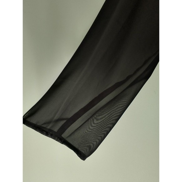 Eloquii Womens Semi Sheer Shirt Size 22 Black Career Office Witchcore Flowy NWT - Picture 3 of 6